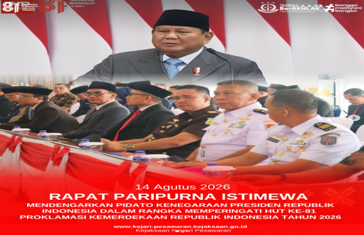 Kejaksaan Negeri Pesawaran menghadiri Rapat Paripurna Istimewa di DPRD Kabupaten Pesawaran