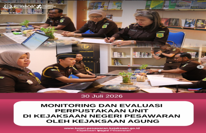 Monitoring & Evaluasi Perpustakaan Unit di Kejaksaan Negeri Pesawaran oleh Kejaksaan Agung