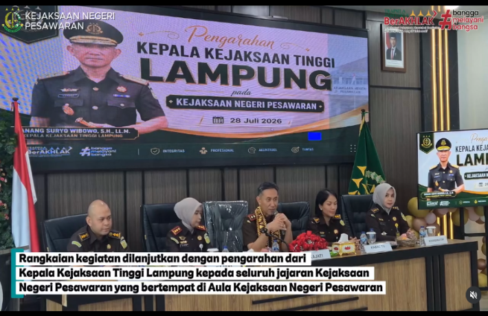 Kunjungan Kepala Kejaksaan Tinggi Lampung, Danang Suryo Wibowo, S.H., LL.M di Kejaksaan Negeri Pesaw