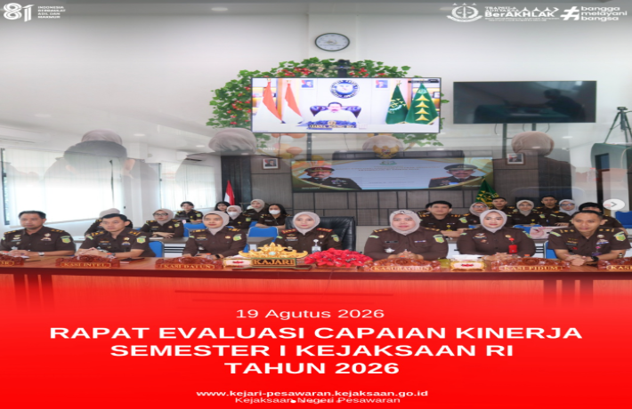 Rapat Evaluasi Capaian Kinerja Semester I Kejaksaan Republik Indonesia Tahun 2026