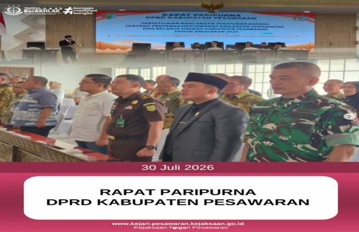 Kejaksaan Negeri Pesawaran mengikuti Rapat Paripurna DPRD Kabupaten Pesawaran