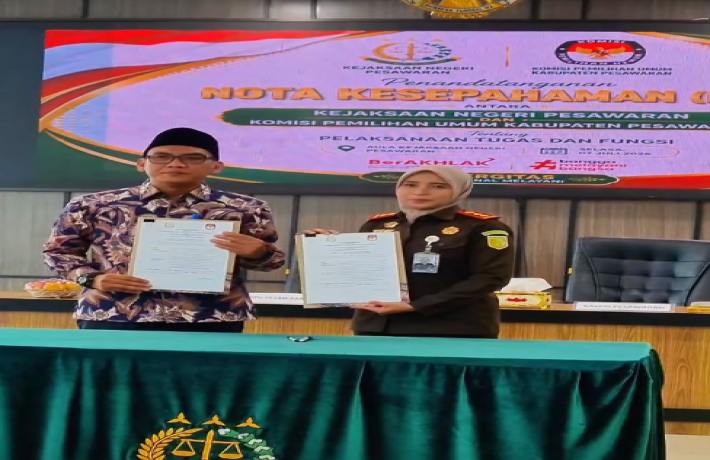 Memorandum Of Understanding (MOU) KPU Kabupaten Pesawaran dan Kejaksaan Negeri Pesawaran