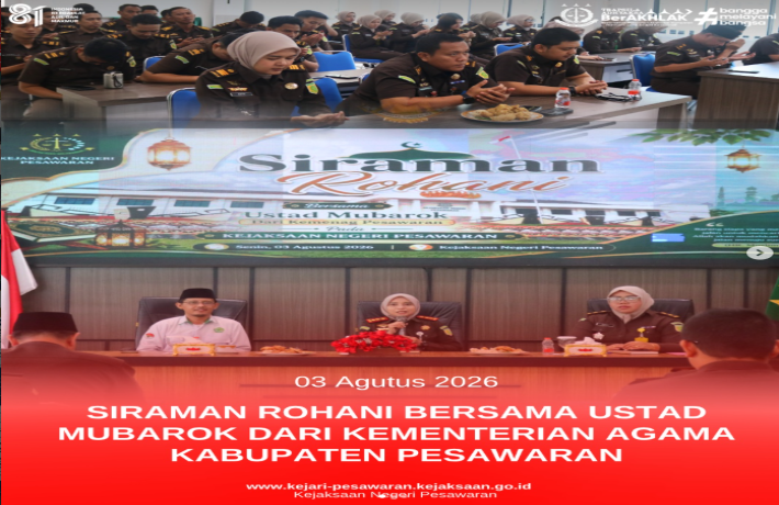 Siraman Rohani oleh Ustadz Mubarok di Kejaksaan Negeri Pesawaran