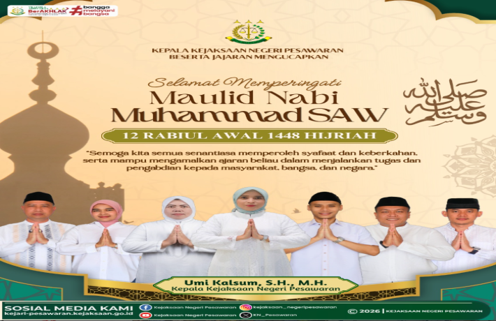 Selamat Memperingati Maulid Nabi Muhammad SAW oleh Seluruh Jajaran Kejaksaan Negeri Pesawaran