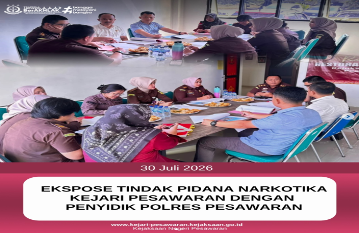Ekspose Tindak Pidana Narkotika Kejari Pesawaran bersama Penyidik Polres Pesawaran